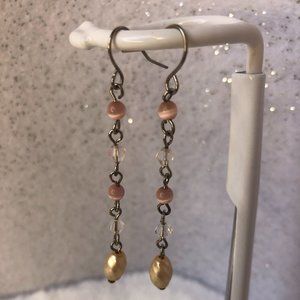 Simple Light Pink Dangle Earrings